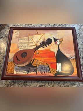 “Serafino con mandolino” Austrian Artist Rosina Wachtmeister, Pimpernel Lap Desk